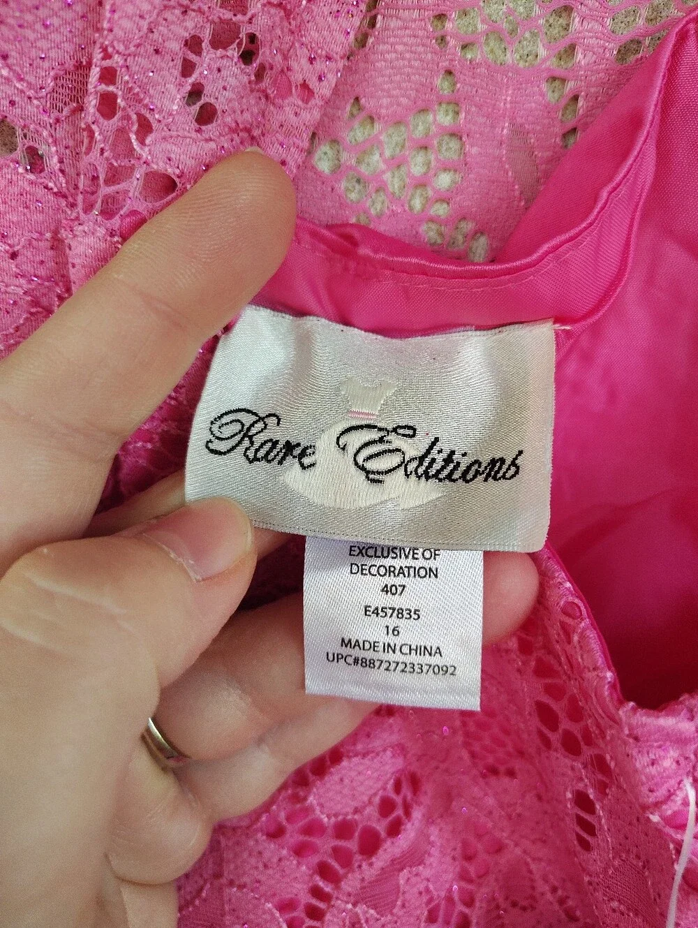 Rare Editions Girls Sz 16 Pink Glitter Lace Tiered Mesh Maxi Dress NWT Holiday